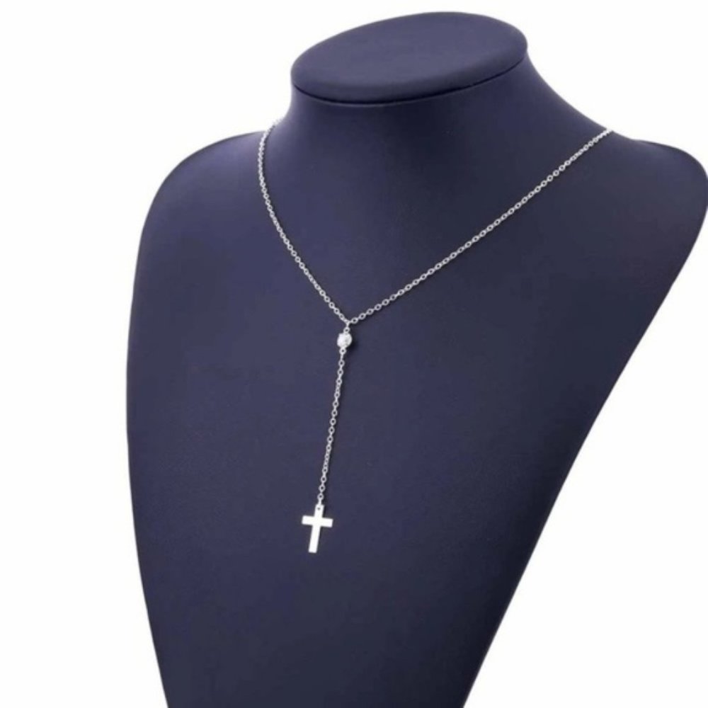 !!!5 for $25 Y Shaped Cross Charm Necklace - Picture 1 of 7